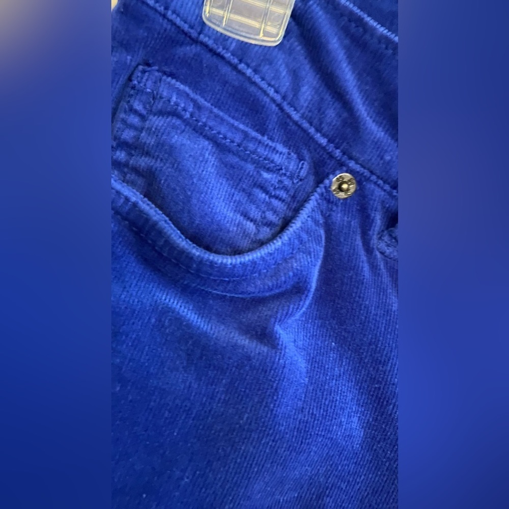 NWOT Juniors So Sz-1 Corduroy Pants- Eye Catching Bright Royal Blue, Mid-Rise,🎄 - Picture 6 of 16